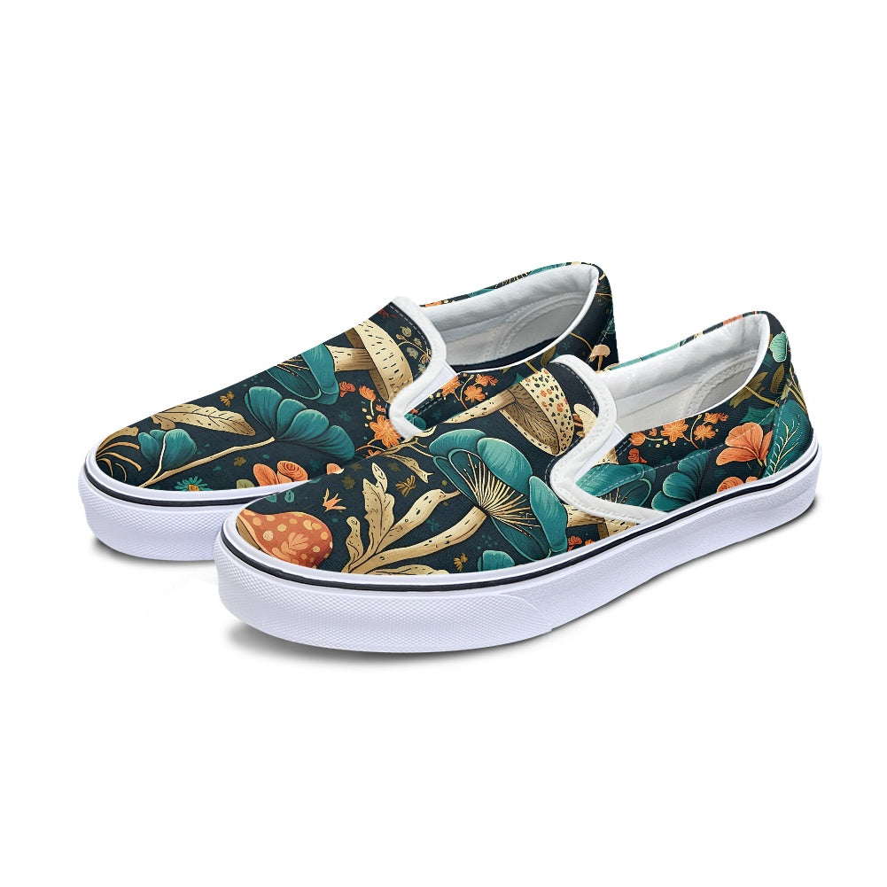 Whimsical Mushrooms Slip-on Shoes - READY TO SHIP