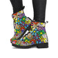 Hippie Flower Power Boho Women's Vegan Leather Combat Boots