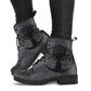Grey Tree Of Life Handcrafted Women Vegan Leather Boots