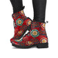 Handcrafted Paisley Mandala Women's Vegan Leather Combat Boots