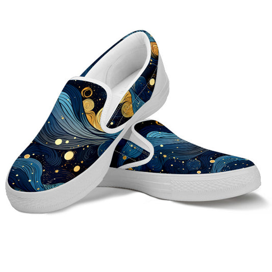 Starry Night Galaxy Women's Slip Ons