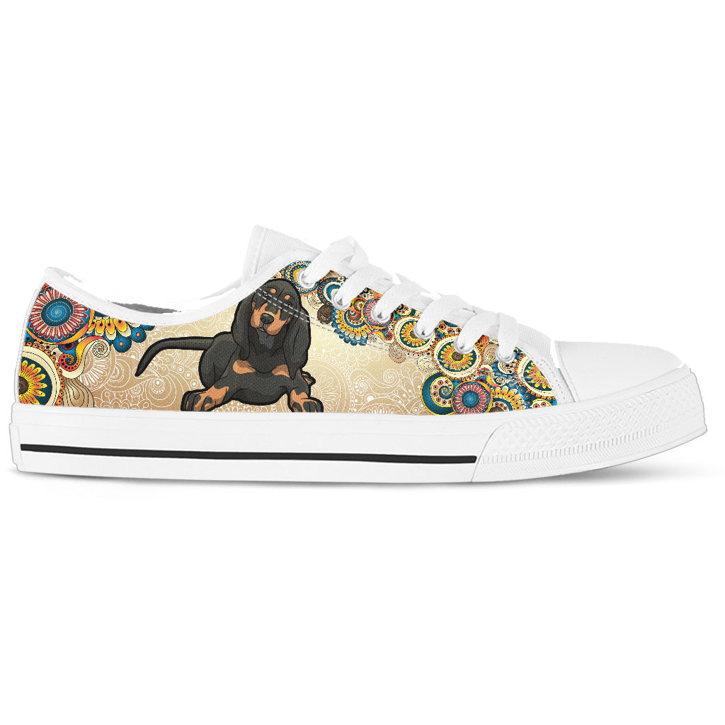 Black & Tan Coonhound Women's Low Top Shoes