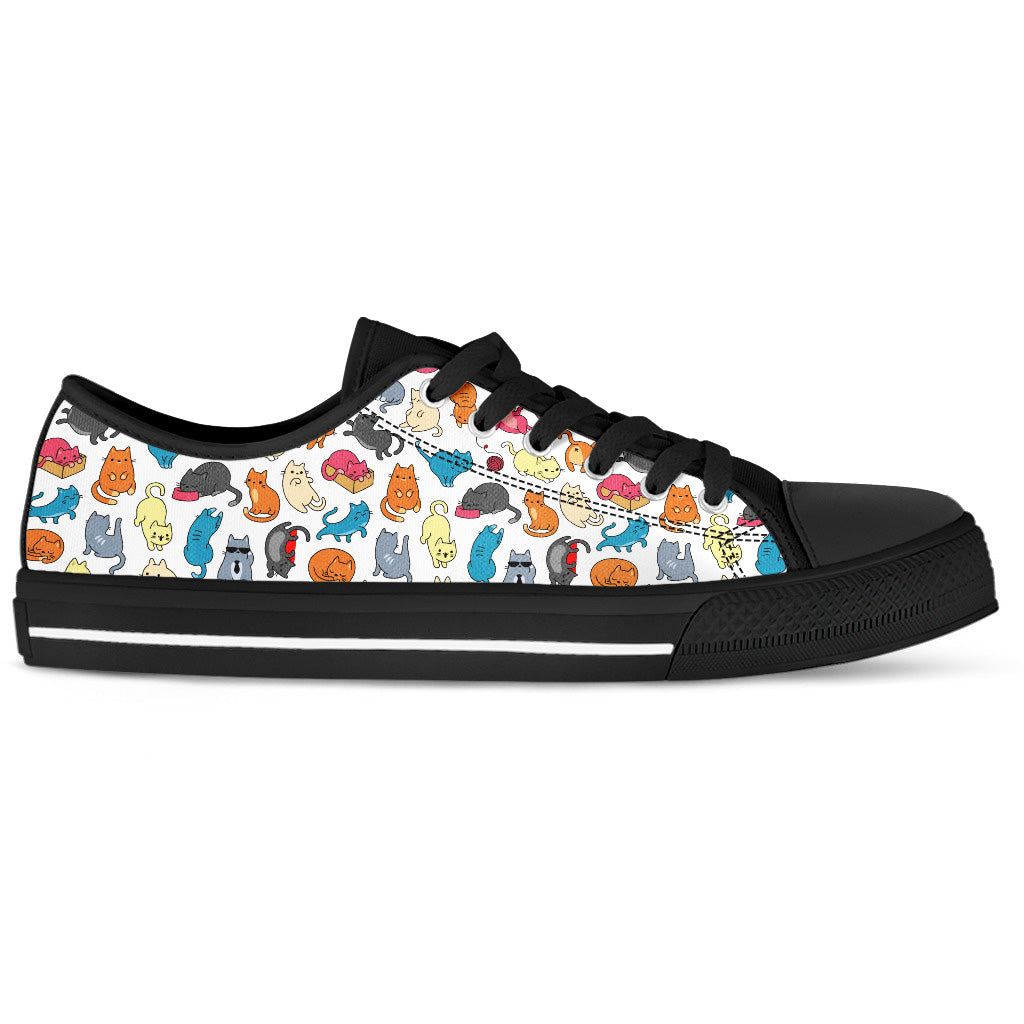 Multi-color Cats Women's Low Top Shoes