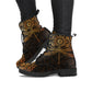 Mandala Dragonfly Rusty Gold Handcrafted Women Vegan Leather Boots