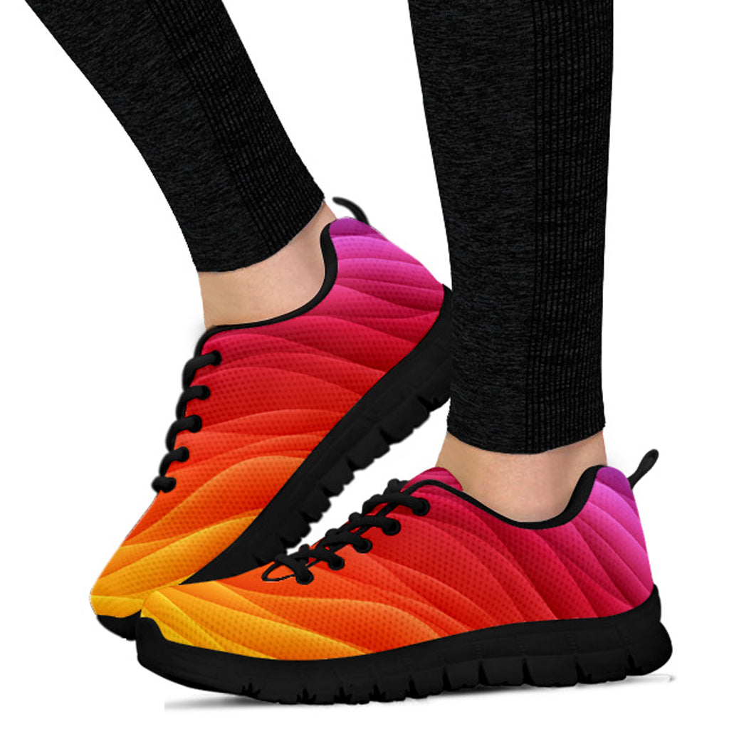 Rainbow Wave Women's Athletic Sneakers