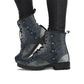 Navy Lace Women's Vegan Leather Combat Boots