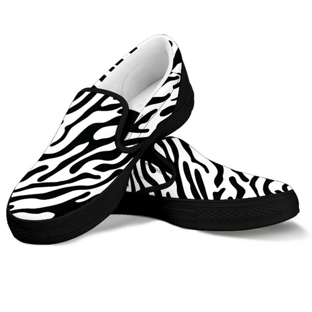 Zebra Stripe Women's Slip Ons