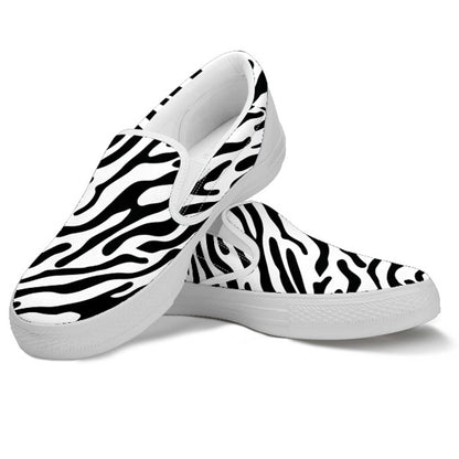 Zebra Stripe Women's Slip Ons