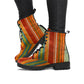 Bohemian Stripe Handcrafted Women's Vegan Leather Combat Boots