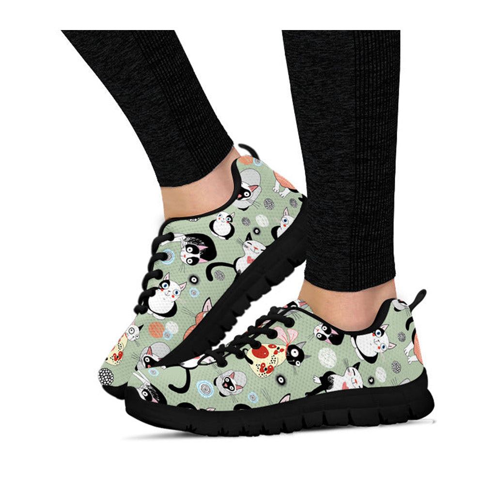 Sweet Happy Cats Women's Athletic Sneakers