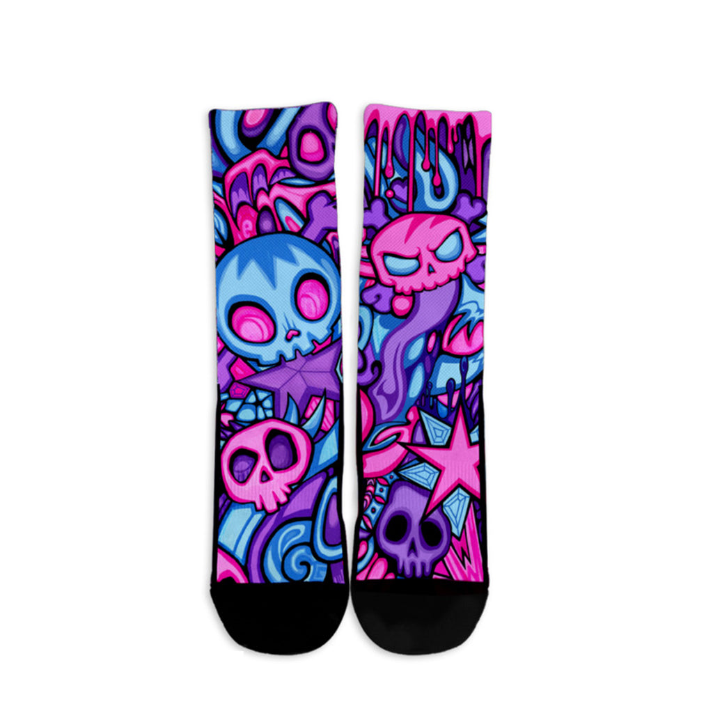 Swirly Skull Women's Crew Socks