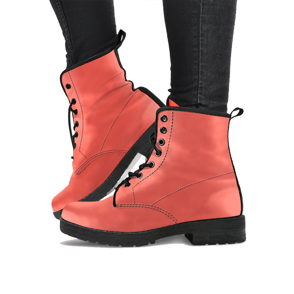 Living Coral Women's Vegan Leather Combat Boots