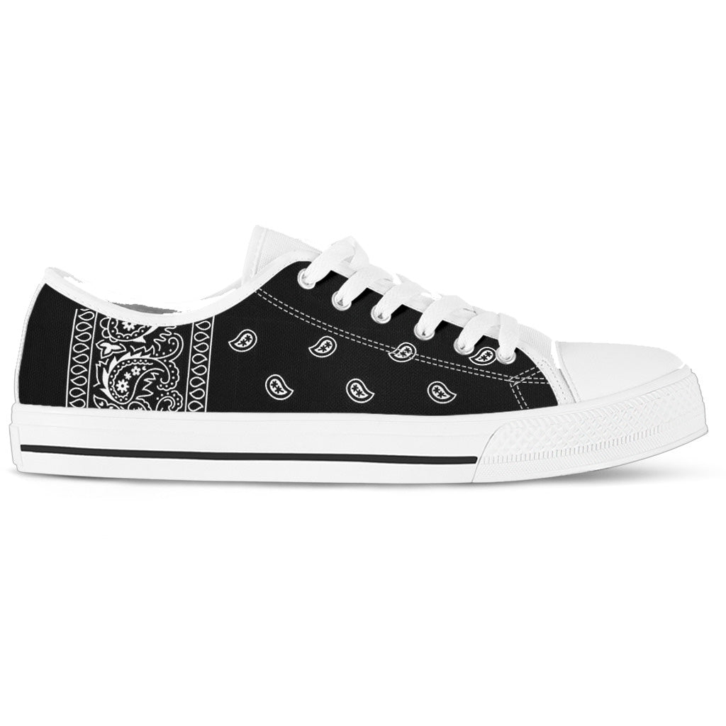 White Bandana Women's Low Top Shoes