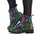 Mosaic Flower Handcrafted Women's Vegan Leather Combat Boots