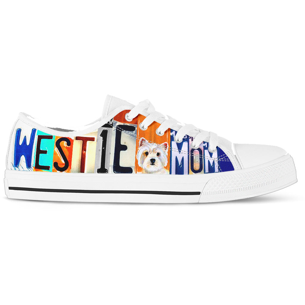 Women's Low Top Canvas Shoes For Cute Westie Mom