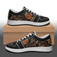 Two Chinese Dragons with Rose Flowers Vegan Leather Sneakers