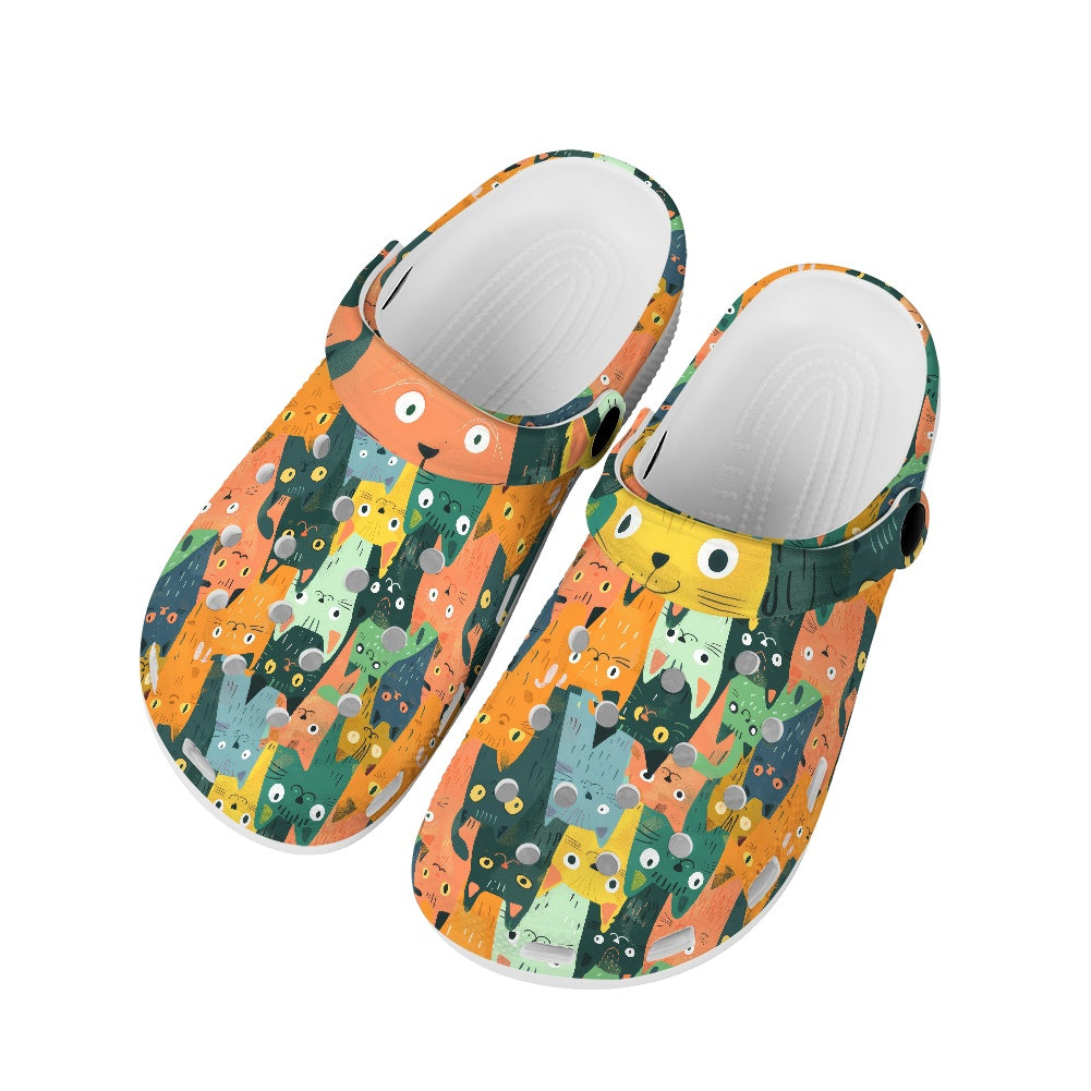 Colorful Cats, Cats, Cats on Clogs Shoes