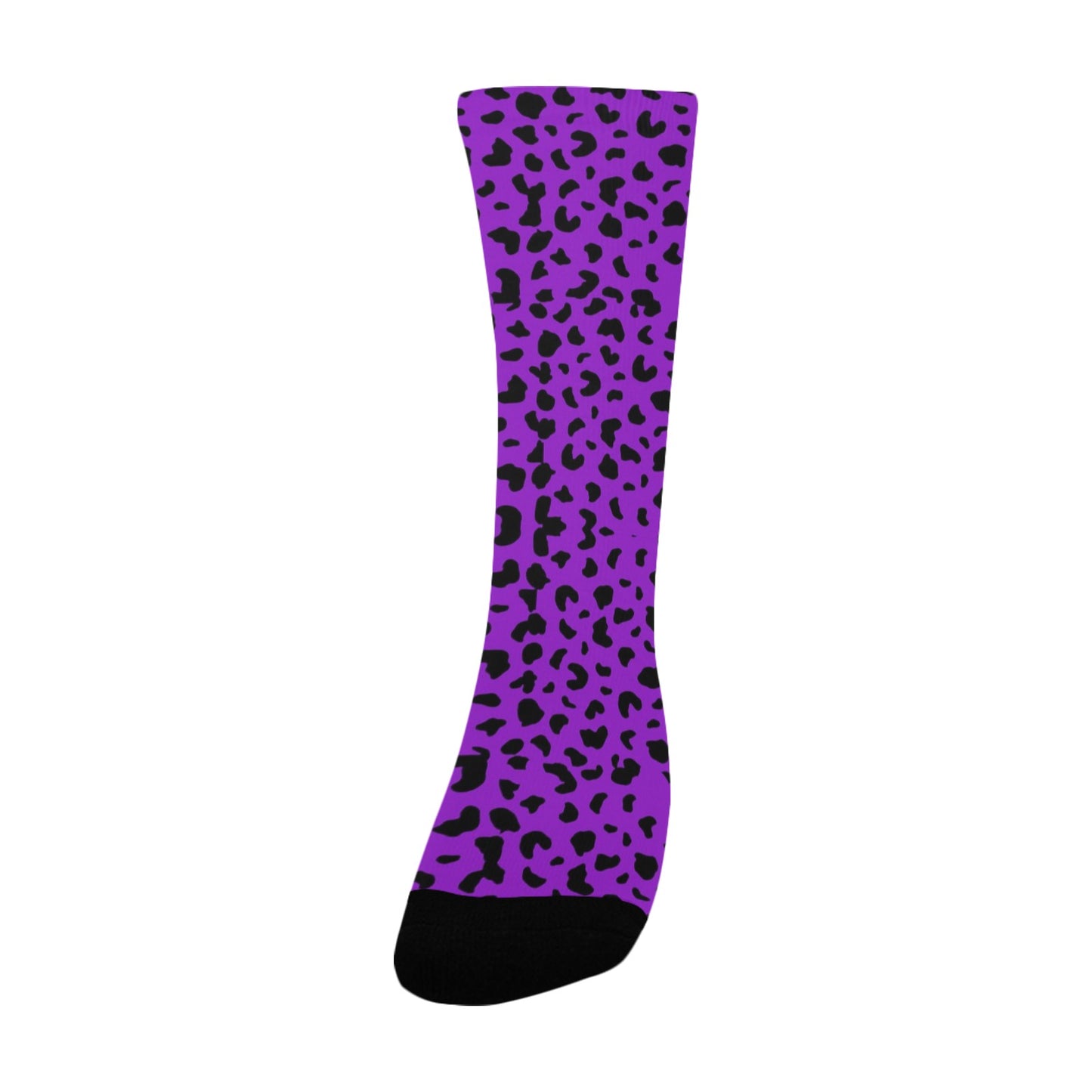 Deeep Violet Leopard Print Socks - Custom Socks for Women Made in USA
