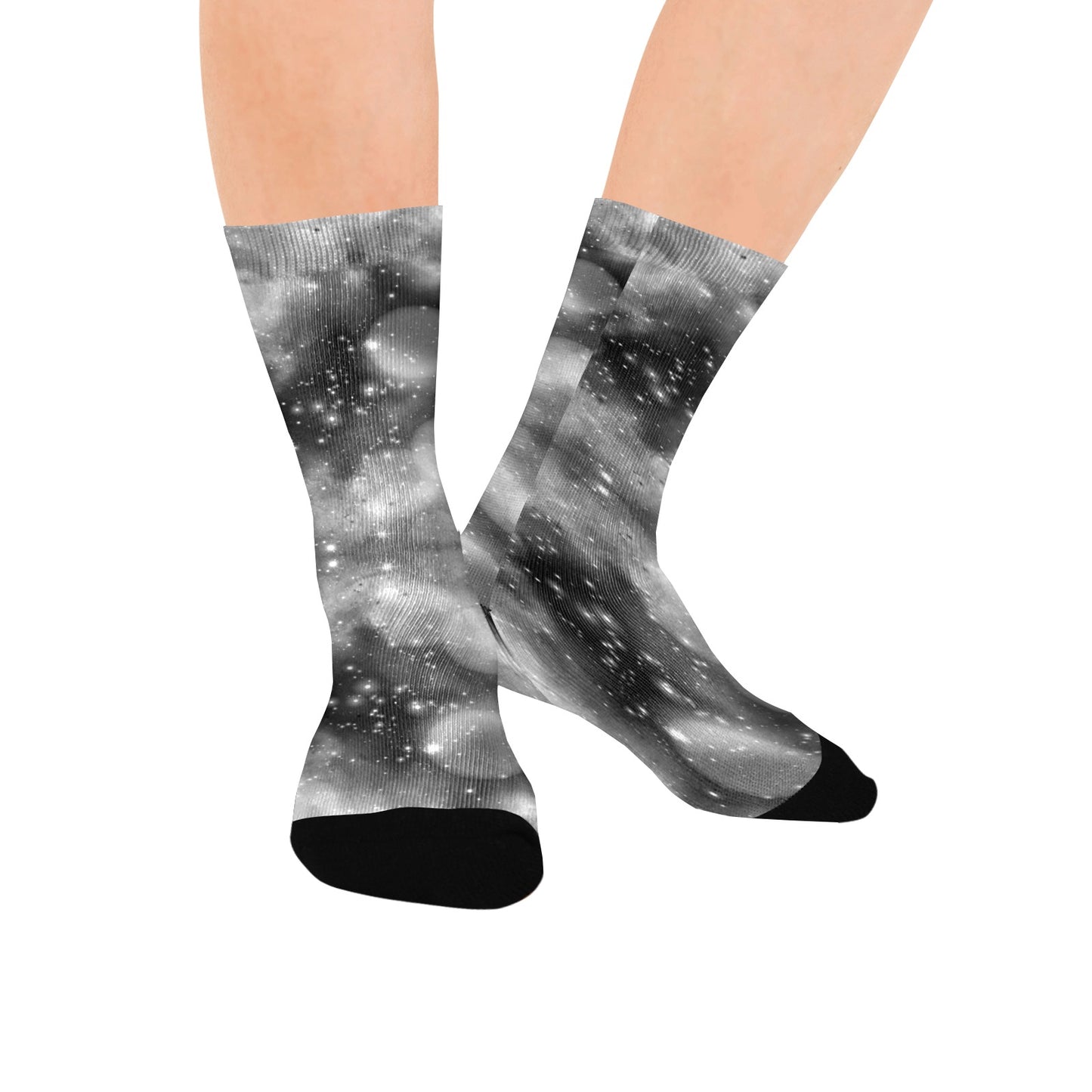 Monochrome Galaxy Digital Socks - Custom Socks for Women Made in USA