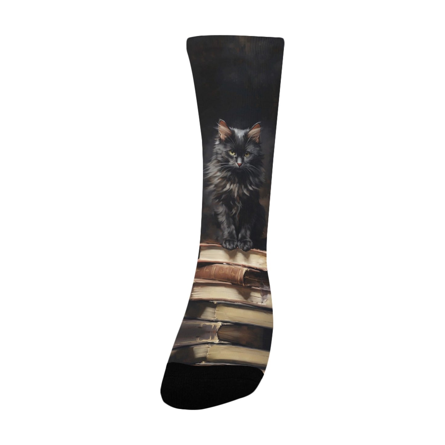 Gothic Cat Bookmark Socks - Custom Socks for Women Made in USA