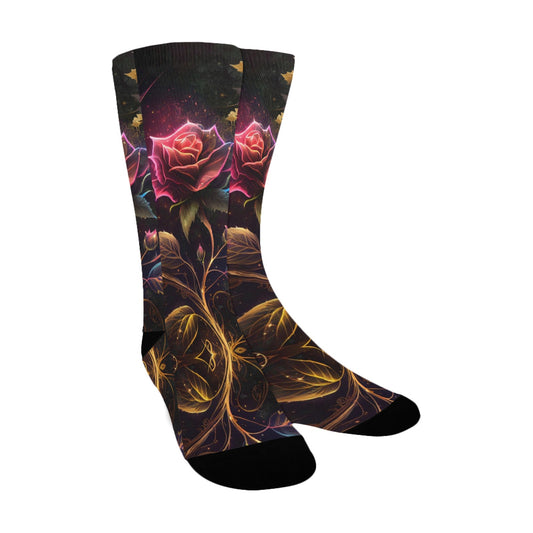 DC Rose Spells Digital Paper Socks - Custom Socks for Women Made in USA