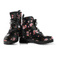 Floral Handcrafted Women's Vegan Leather Combat Boots