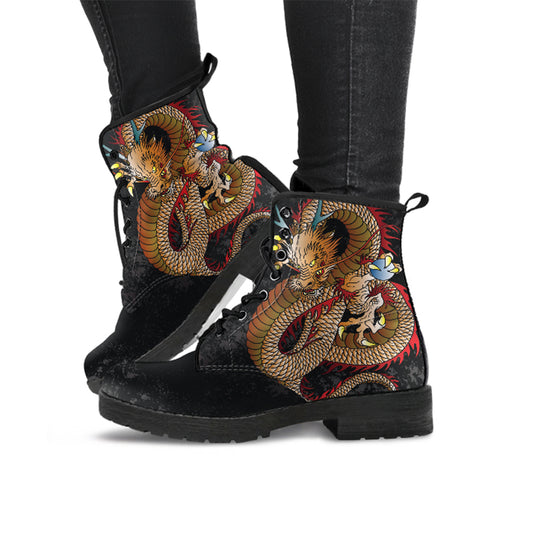 Dragon Handcrafted Women's Vegan Leather Combat Boots