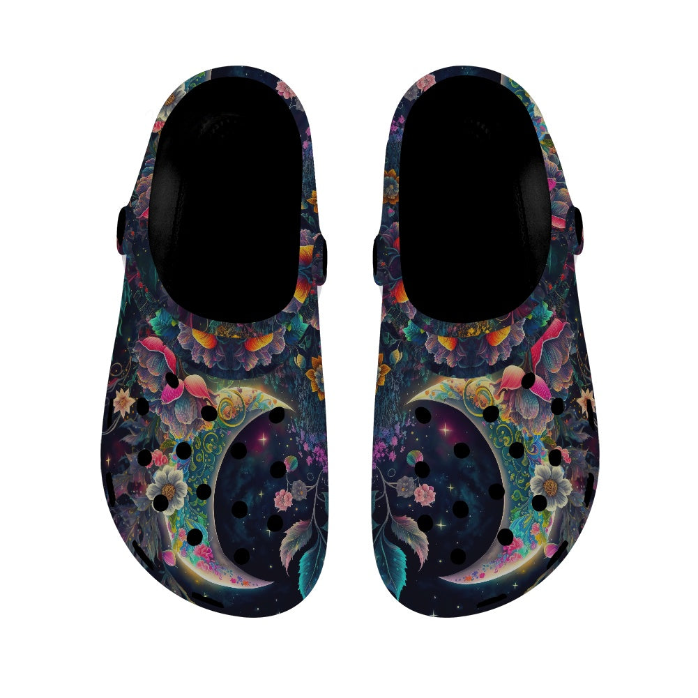 Sleepy Garden Women's Black Sole Clogs