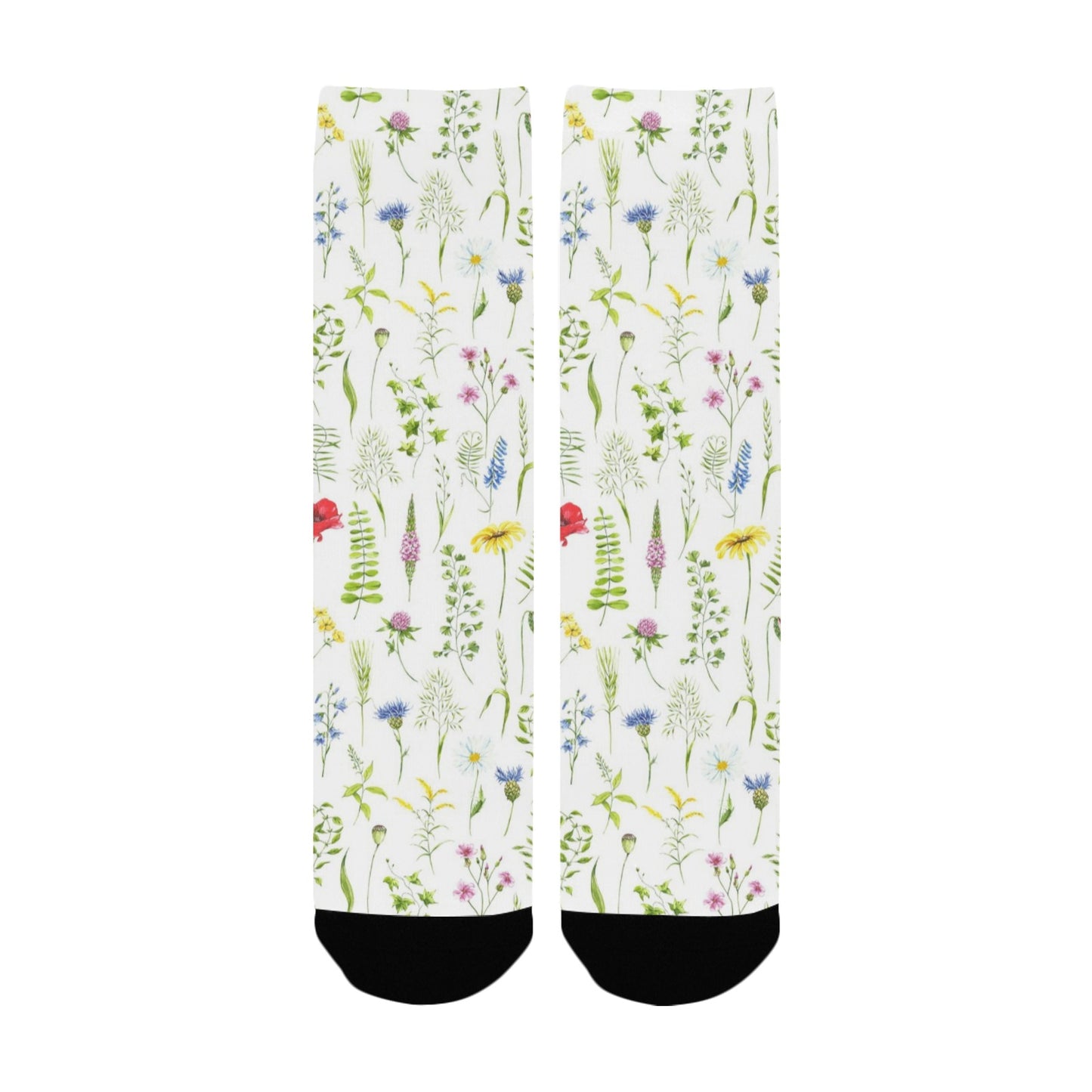 watercolor wildflowers women's crew socks – Sole Design Studio