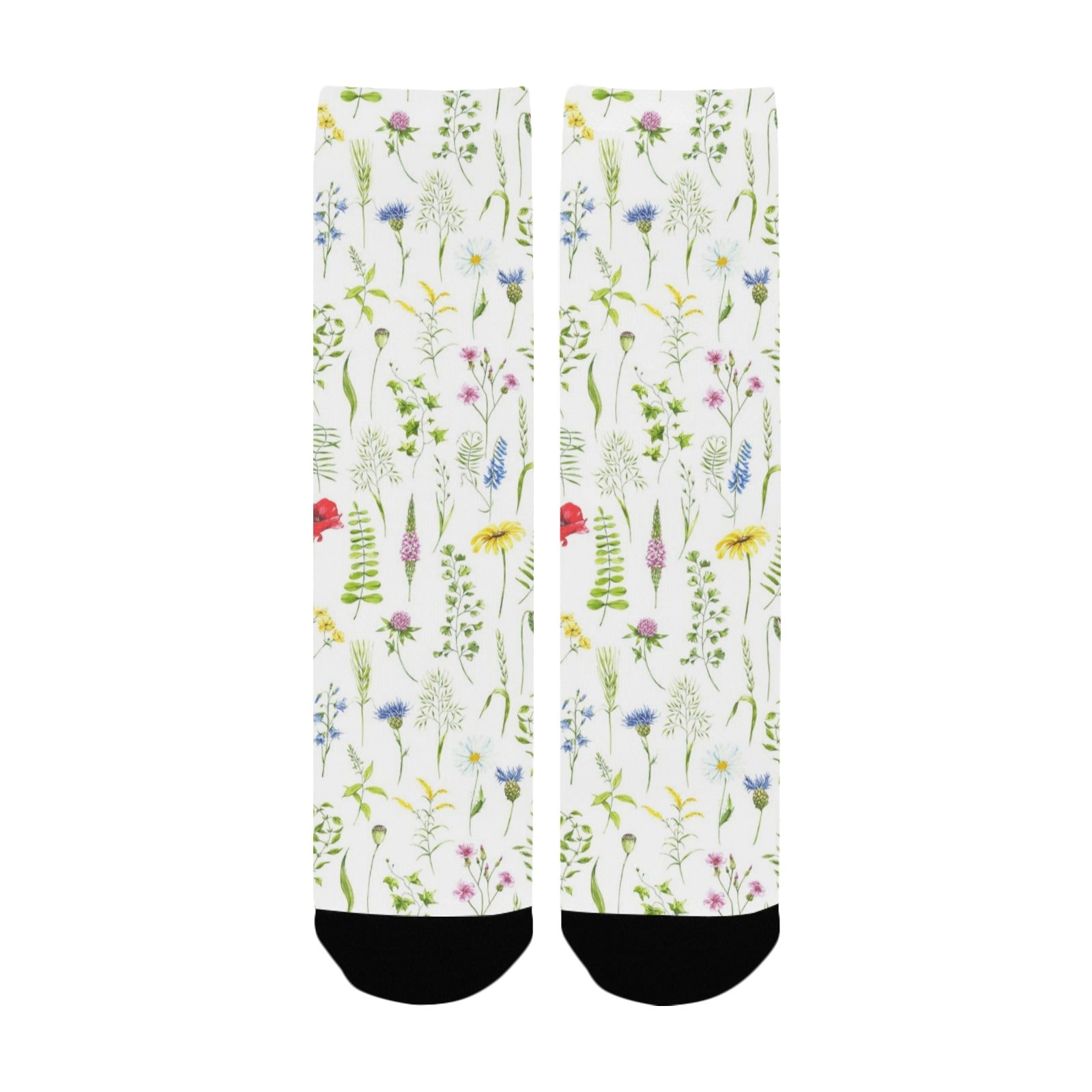 watercolor wildflowers women's crew socks – Sole Design Studio
