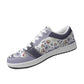 Lavender Bloom Butterfly Women's Low Top Vegan Leather Sneakers