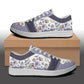 Lavender Bloom Butterfly Women's Low Top Vegan Leather Sneakers