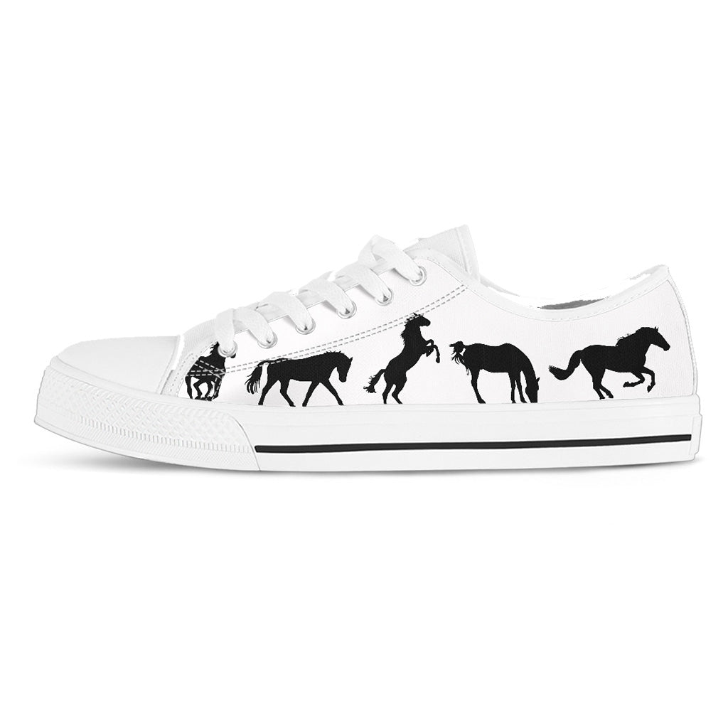 Horse Silhouette Women's Low Top Sneakers