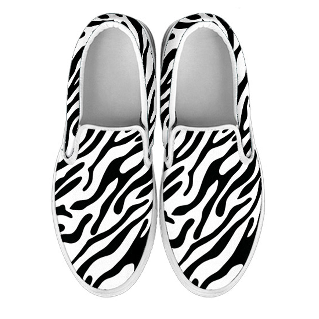 Zebra Stripe Women's Slip Ons