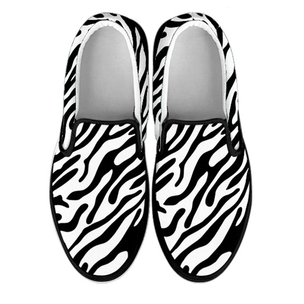 Zebra Stripe Women's Slip Ons