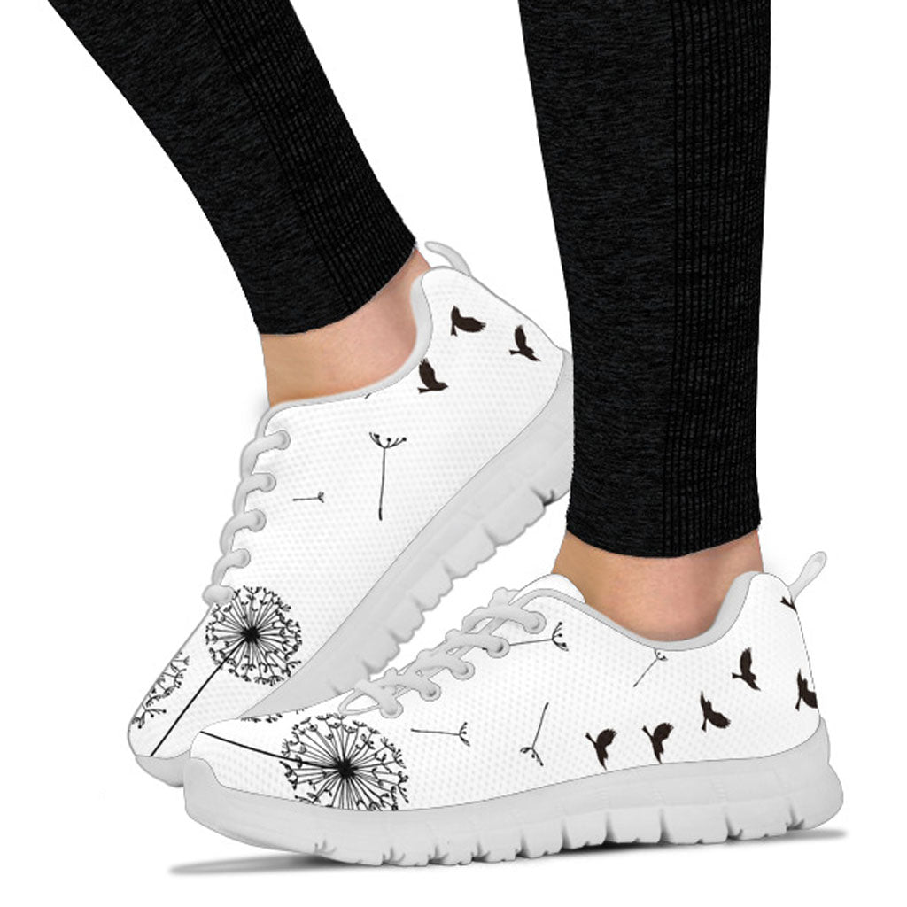 White Dandelion Women Athletic Sneakers