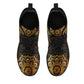 Mandala Dragonfly Rusty Gold Handcrafted Women Vegan Leather Boots