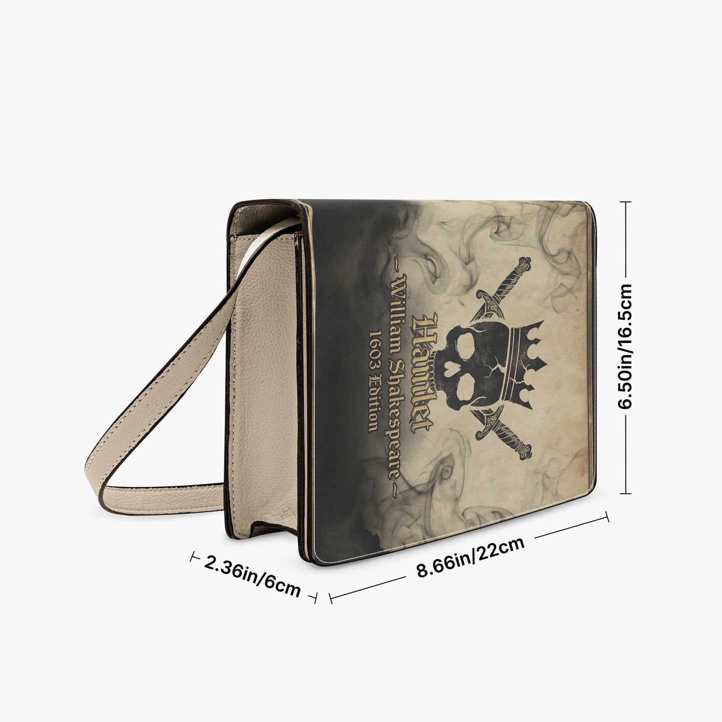 hamlet william shakespeare book-shaped crossbody bag vegan leather – Sole Design Studio
