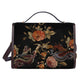 Embroidery Two Chinese Dragons and Roses Flowers Women's Handbag