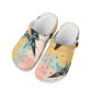 Soft Color Abstract Clogs for Women's