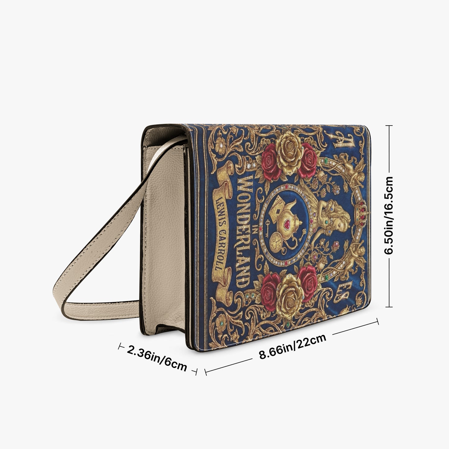 alice in wonderland lewis carroll book-shaped crossbody bag vegan leather – Sole Design Studio