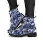 Cherry Blossoms in Blue Women's Vegan Combat Boots