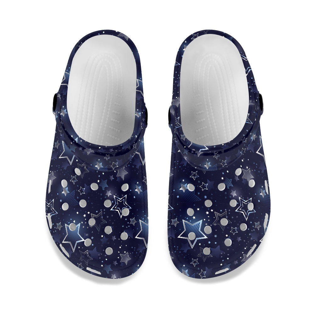 Silver Stars Women's Adult Clogs Shoes