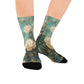 Antique Emerald Romance Journal Paper Socks - Custom Socks for Women Made in USA
