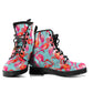 Handcrafted Pretty Flamingo Women's Vegan Leather Combat Boots