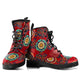 Handcrafted Paisley Mandala Women's Vegan Leather Combat Boots