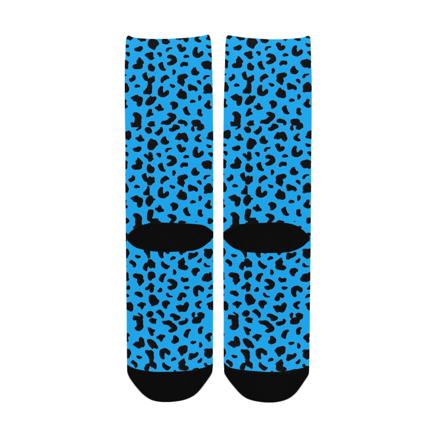 sky blue leopard women's crew socks – Sole Design Studio
