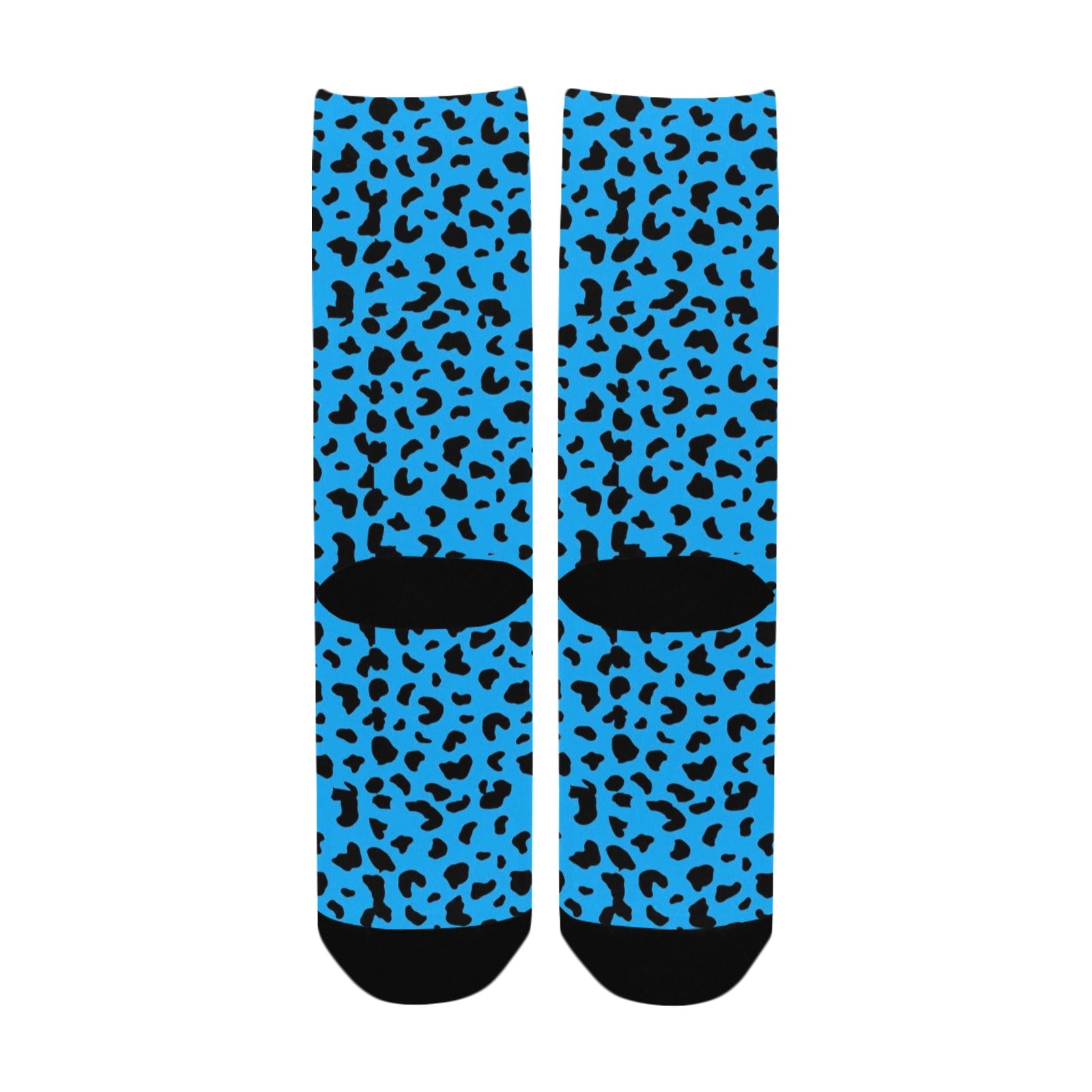 sky blue leopard women's crew socks – Sole Design Studio