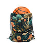 Mystical Mushroom Boho Women's Drawstring Backpack