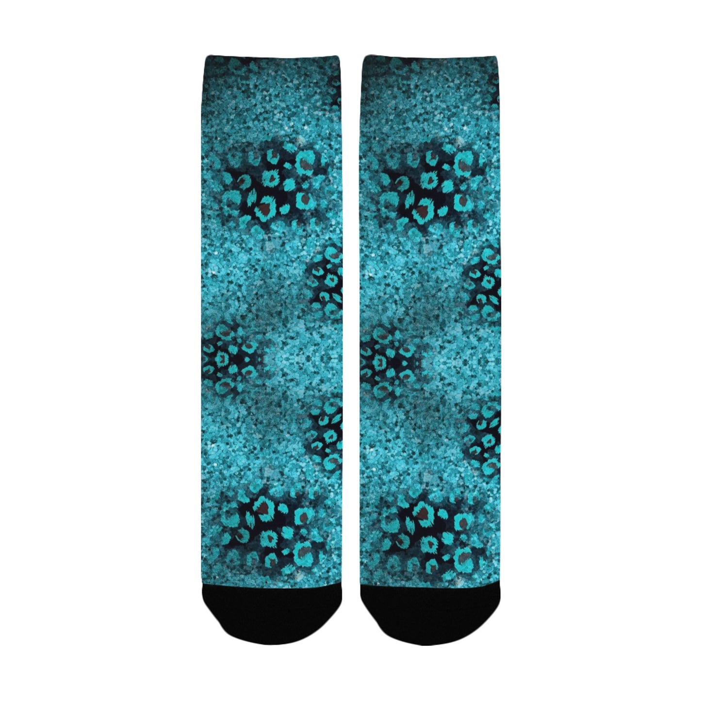teal and black women's crew socks – Sole Design Studio